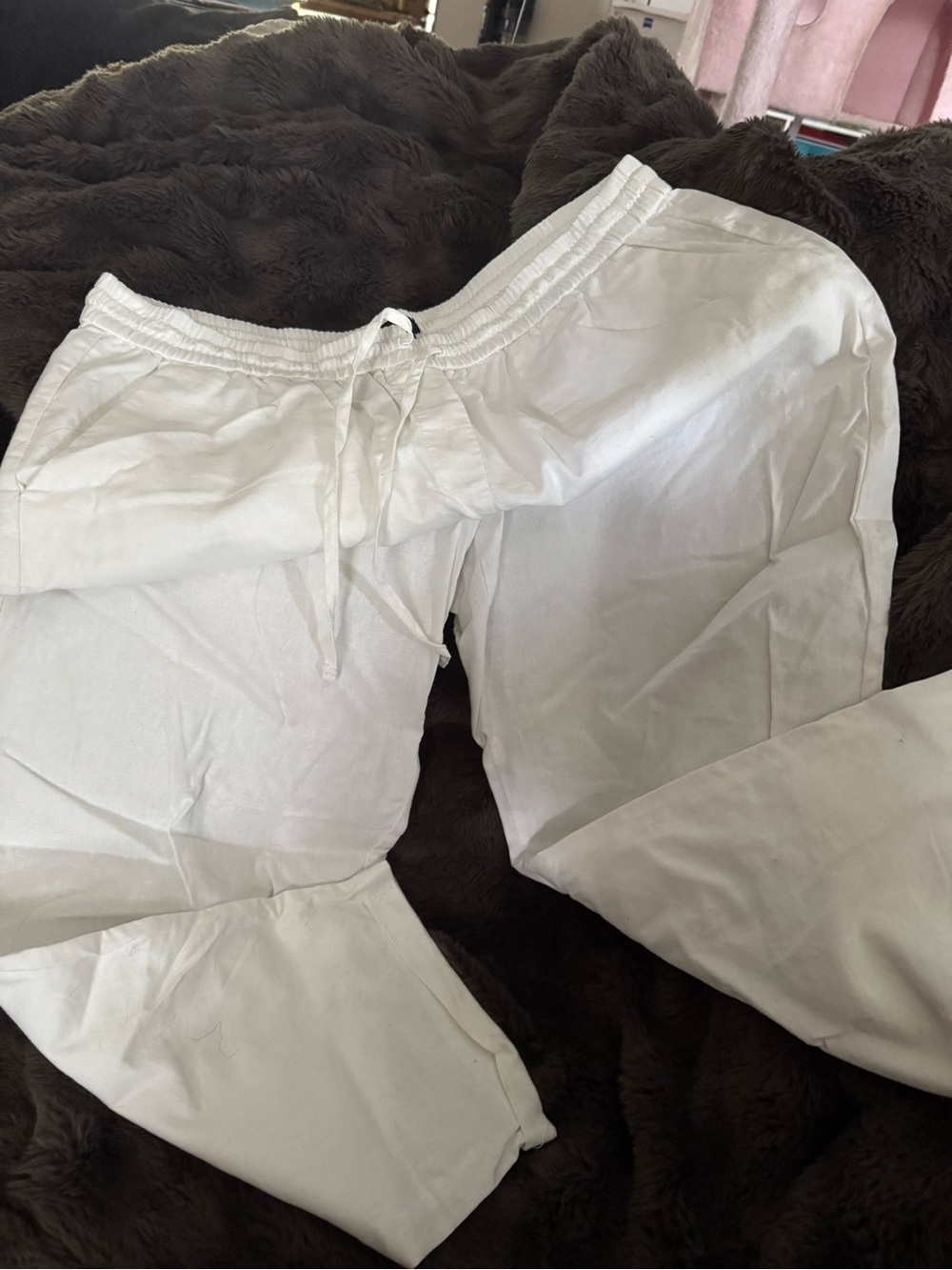 J. Crew White Linen Pants